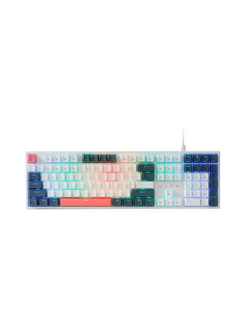 K668 RGB Gaming Keyboard, 104 keys + Extra 4 Hotkeys Wired Mechanical Keyboard w/Sound Absorbing Foams, Upgraded Hot-swappable Socket, Mixed Color Keycaps, Red Switch