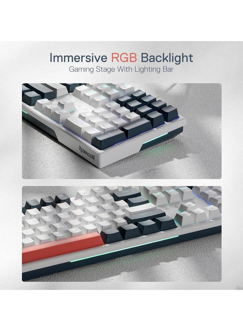 REDRAGON - K668 RGB Gaming Keyboard, 104 keys + Extra 4 Hotkeys Wired Mechanical Keyboard w/Sound Absorbing Foams, Upgraded Hot-swappable Socket, Mixed Color Keycaps, Red Switch - Image 1