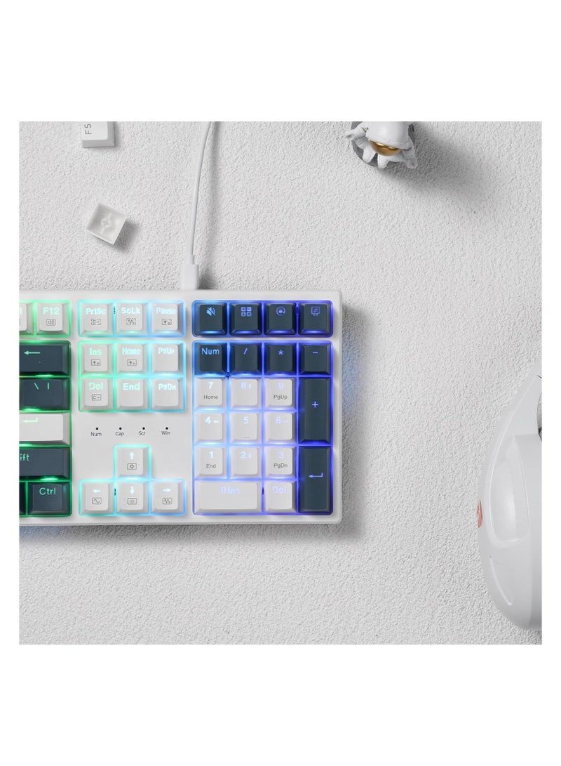 REDRAGON - K668 RGB Gaming Keyboard, 104 keys + Extra 4 Hotkeys Wired Mechanical Keyboard w/Sound Absorbing Foams, Upgraded Hot-swappable Socket, Mixed Color Keycaps, Red Switch - Image 1