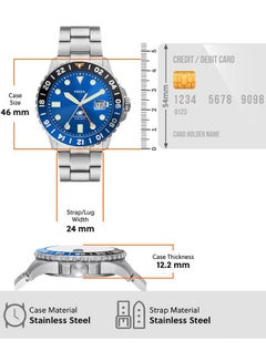 FOSSIL Men's Blue GMT Stainless Steel Watch  - Image 3