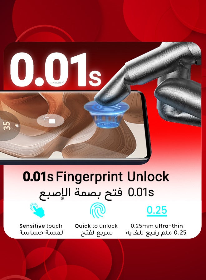 مارجون (لـ Motorola Edge 50 Ultra) 3 عبوات واقي شاشة شفاف زجاج مقسى ناعم حماية عالية الحساسية واقي شاشة HD واضح - Image 5