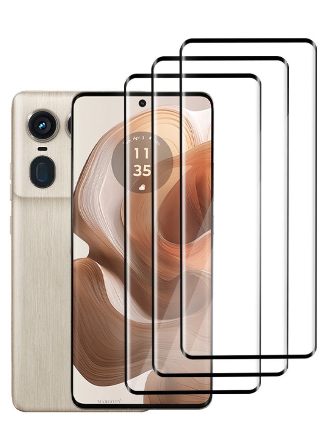 مارجون (لـ Motorola Edge 50 Ultra) 3 عبوات واقي شاشة شفاف زجاج مقسى ناعم حماية عالية الحساسية واقي شاشة HD واضح - Image 1