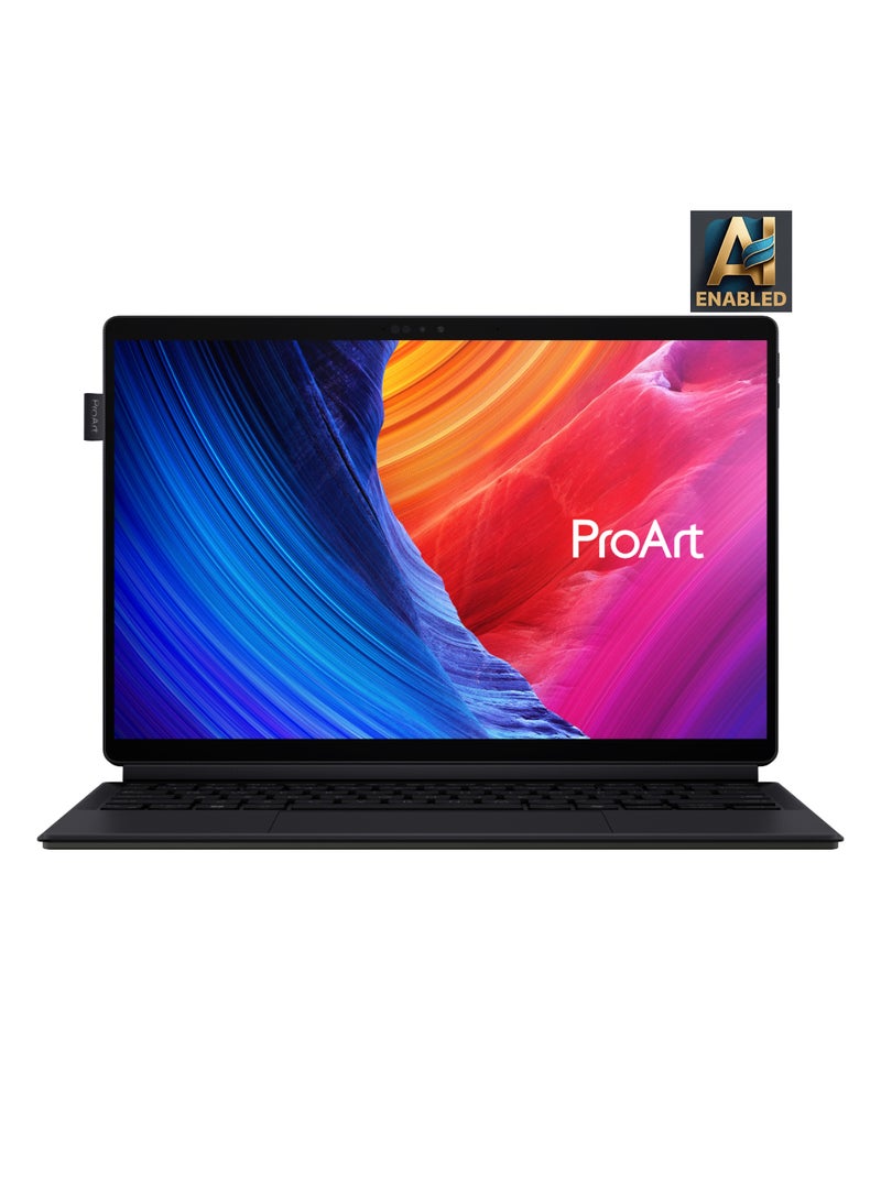 ASUS - ProArt PZ13 2-in-1 Detachable Laptop With 13.3-Inch Display, Qualcomm Snapdragon X Plus Processor/16GB RAM/1TB SSD/Intel UHD Graphics/Windows 11 Home with Copilot Key & Stylus Pen English/Arabic Nano Black - Image 1