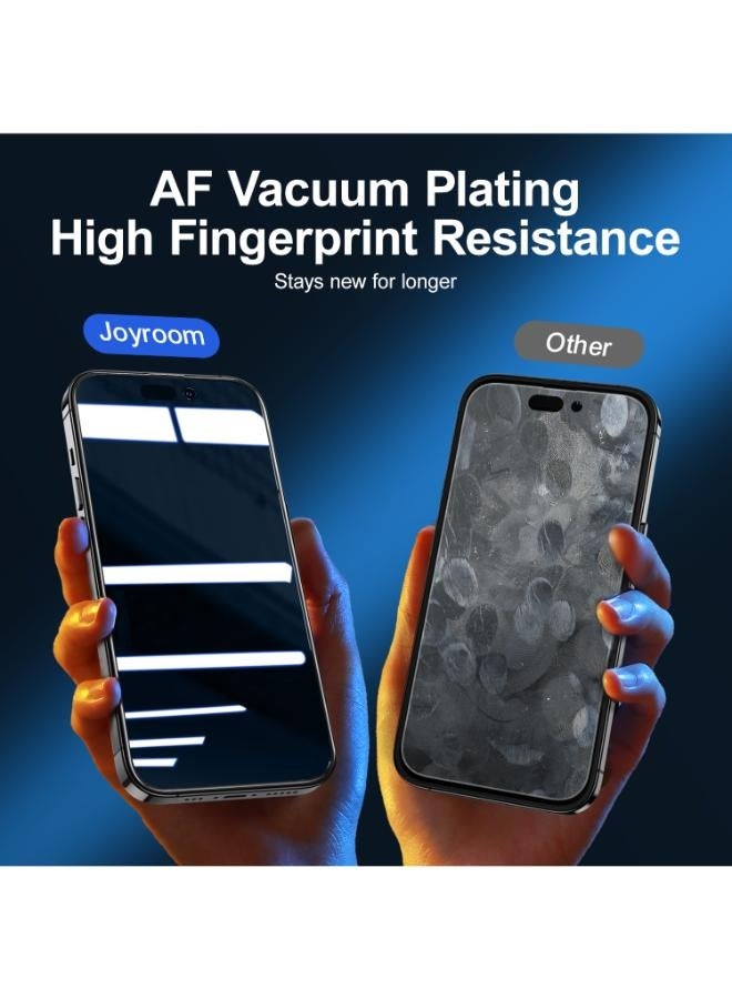 JOYROOM - JR-P01 Tempered Glass Screen Protector (2.5D Full Screen with Black Edge) for iPhone 14 6.1 (Privacy) Clear - Image 1