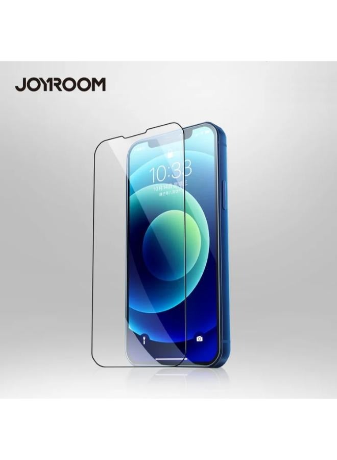 جوي روم واقي شاشة من الزجاج المقوى JR-Z24 (شاشة كاملة 2.5D بحافة سوداء) لهاتف iPhone 15 Pro Max مقاس 6.7 بوصة (HD + مقاوم للغبار) - Image 2