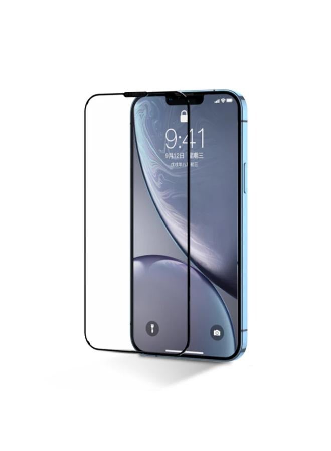 واقي شاشة زجاجي مقوى JR-Z22 (شاشة كاملة 2.5D بحافة سوداء) لجهاز iP 15 Pro مقاس 6.1 بوصة (HD+ مقاوم للغبار)