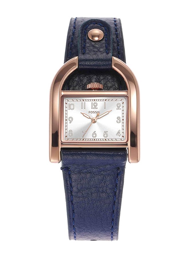 FOSSIL Women's Harwell Three-Hand Navy Leather Watch ES5266 