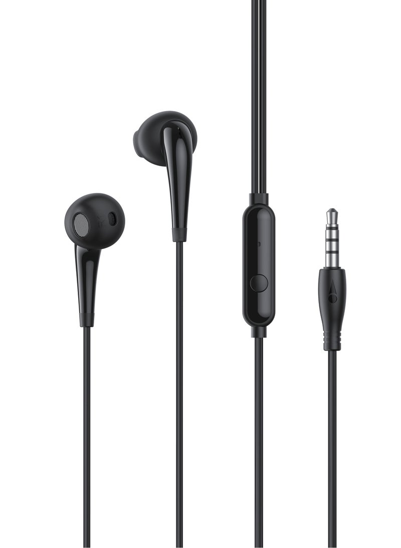 Oraimo - Halo 2S In-Ear Wired Earphone Built-in Microphone, 3.5 mm Jack, 1.2m Length Earbuds Cable - Black - Image 1