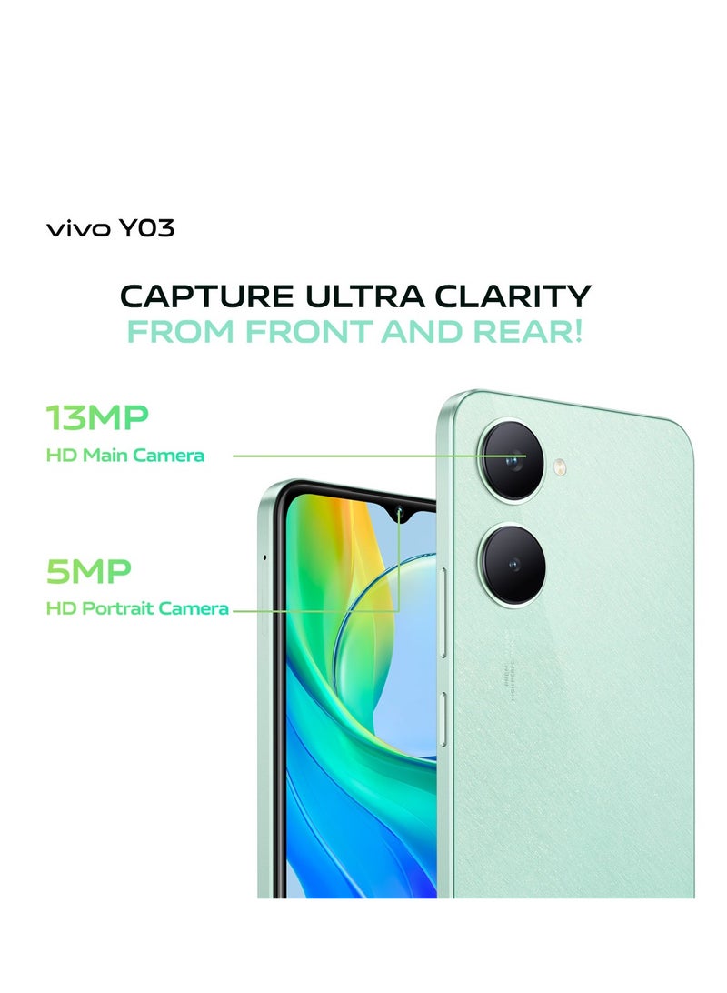 vivo - Y03 4G Dual SIM Space Black 4GB RAM 128GB 5000Mah With Neck Band - Middle East Version - Image 1