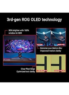 ASUS 39 inch ROG Swift OLED PG39WCDM Gaming Monitor, UWQHD WOLED Display, 240Hz Refresh Rate, 0.03ms (GtG) Response Time, AMD FreeSync Premium Pro & NVIDIA G-Sync Technology, 90LM09R0-B01170 Black  - Image 3