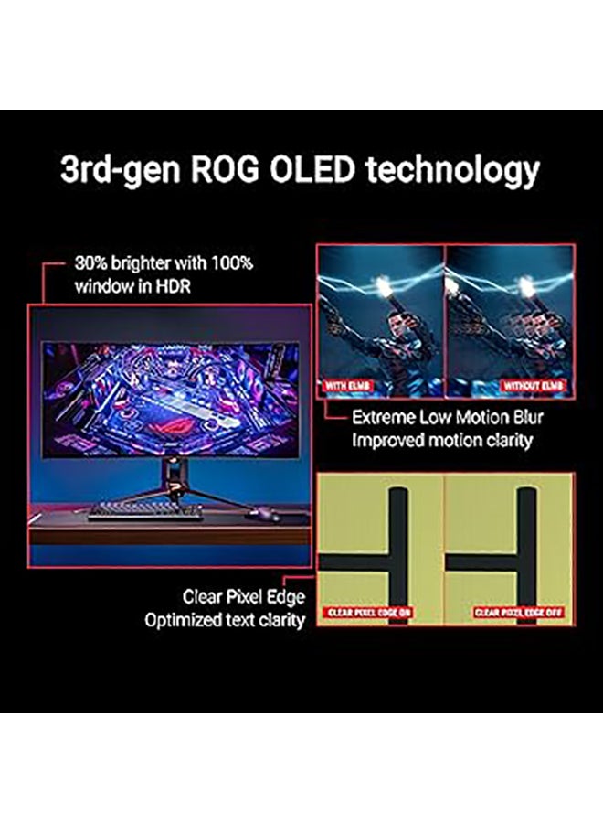 ASUS - 39 inch ROG Swift OLED PG39WCDM Gaming Monitor, UWQHD WOLED Display, 240Hz Refresh Rate, 0.03ms (GtG) Response Time, AMD FreeSync Premium Pro & NVIDIA G-Sync Technology, 90LM09R0-B01170 Black - Image 1