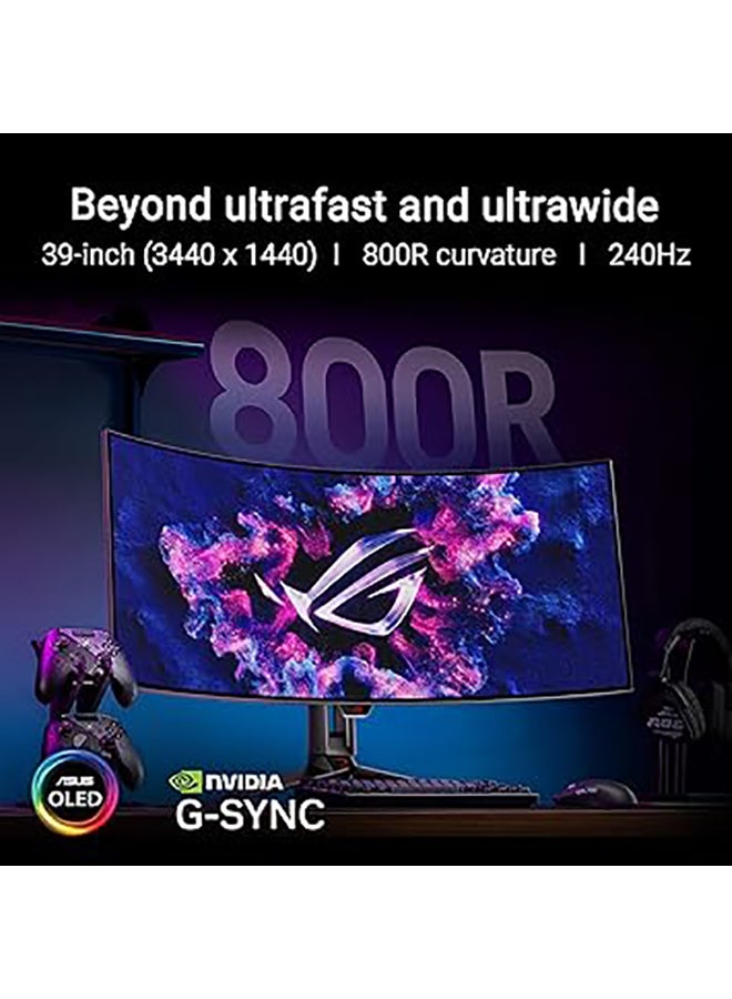 ASUS - 39 inch ROG Swift OLED PG39WCDM Gaming Monitor, UWQHD WOLED Display, 240Hz Refresh Rate, 0.03ms (GtG) Response Time, AMD FreeSync Premium Pro & NVIDIA G-Sync Technology, 90LM09R0-B01170 Black - Image 1