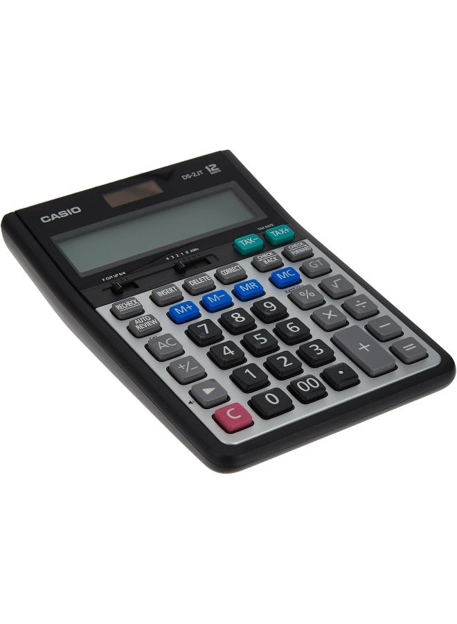 CASIO - DS-2JT-W-DH 12 Digit Desktop Calculator Grey/Black/Red Multicolour - Image 1