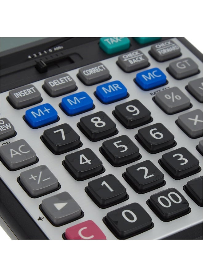 CASIO - DS-2JT-W-DH 12 Digit Desktop Calculator Grey/Black/Red Multicolour - Image 1