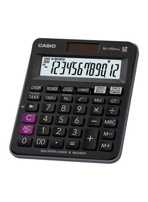 MJ-120DPLUSBKWADPW Plus-BU Check Calculator Black/Pink/White Multicolour
