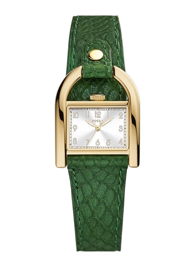 FOSSIL Women's Harwell Three-Hand Green Leather Watch ES5267 