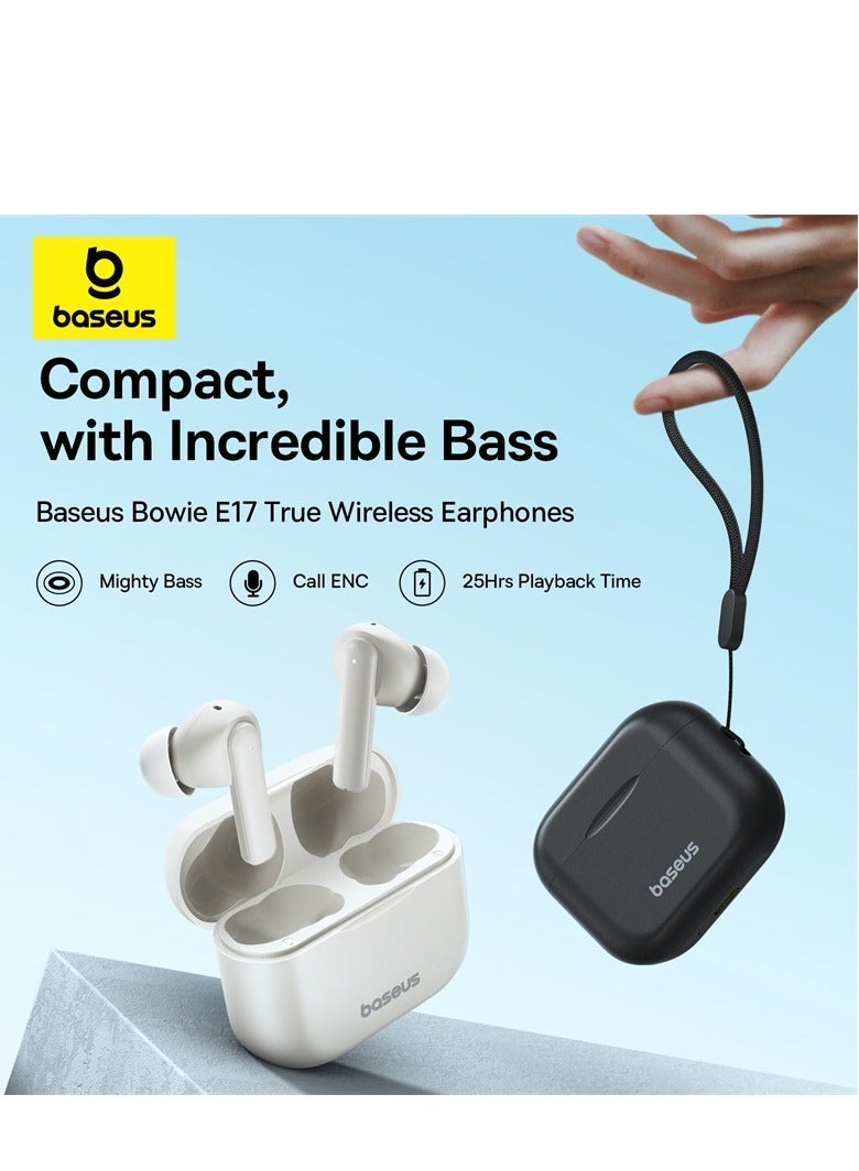 Baseus Bluetooth Wireless Earbuds V5.3 Bowie E17 Headphone In Ear Earphone ENC Mics Noise Isolation Headset 25H Long Battery Life Fast Charging 12mm Large Driver White - Image 2