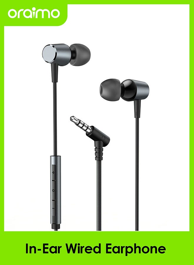 Oraimo - Trumpet 3 In-Ear Wired Earphone,10mm Dynamic Driver,HiFi Stereo Audio In-Ear Headphones,Built-in Microphones fro Clear Calls,3.5 mm Jack, Volume Control,Compatible for Smartphones and Laptops Black - Image 1