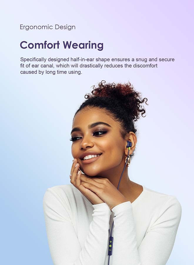Oraimo - Halo Airy USB C Earphones Semi-in ear Wired Type C Headphones with Mic & Volume Control, Wired Headset with 14.2mm Driver, Compatible for iPhone 15 Series, Galaxy S24/S23/S22 Series Blue - Image 1
