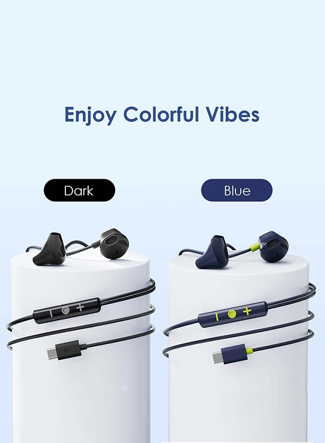 Oraimo - Halo Airy USB C Earphones Semi-in ear Wired Type C Headphones with Mic & Volume Control, Wired Headset with 14.2mm Driver, Compatible for iPhone 15 Series, Galaxy S24/S23/S22 Series Black - Image 1