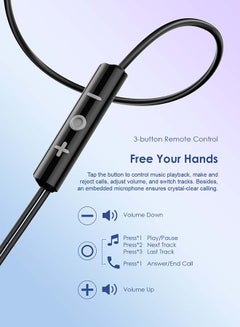 Oraimo Halo Airy USB C Earphones Semi-in ear Wired Type C Headphones with Mic & Volume Control, Wired Headset with 14.2mm Driver, Compatible for iPhone 15 Series, Galaxy S24/S23/S22 Series Black  - Image 5