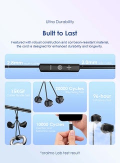 Oraimo Halo Airy USB C Earphones Semi-in ear Wired Type C Headphones with Mic & Volume Control, Wired Headset with 14.2mm Driver, Compatible for iPhone 15 Series, Galaxy S24/S23/S22 Series Black  - Image 4