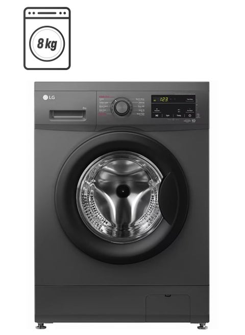 8 Kg Front Load Washing Machine With Direct Drive Inverter Motor, 1400 RPM, Smart Diagnosis, Touch LED Display F4J3TYG6J Black