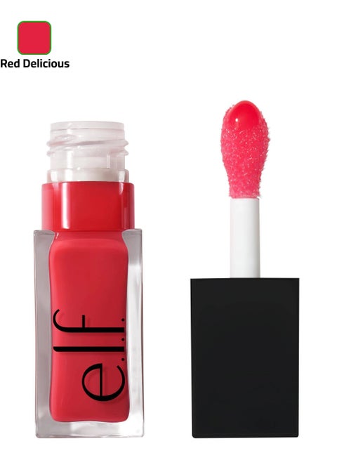 Glow Reviver Lip Oil, Nourishing, Tinted Lip Oil for a High Gloss Finish, Enriched with Jojoba Oil Red Delicious