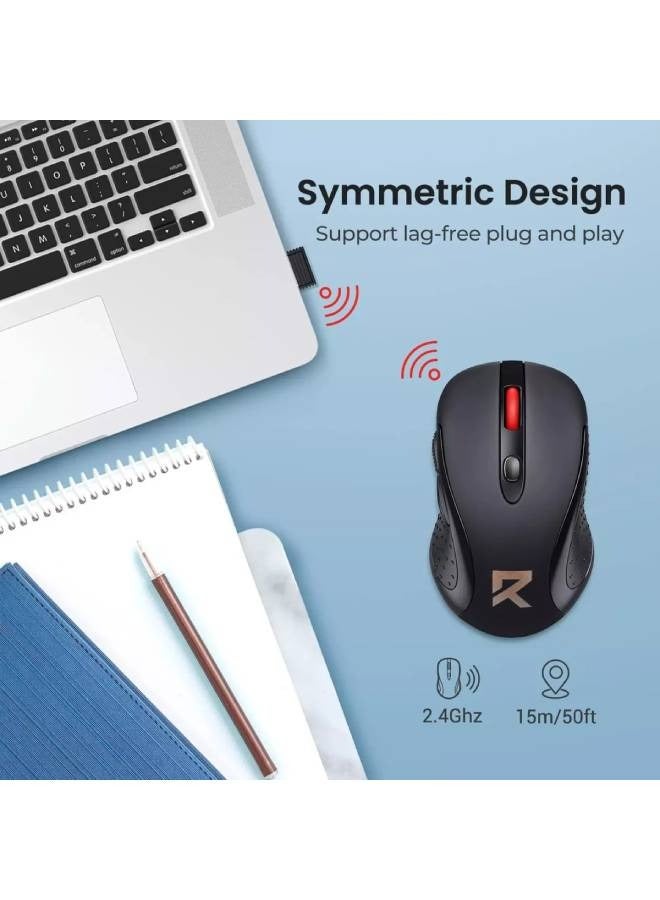 REDRAGON Redragon BM-2638 Wireless Mouse – 2,400 DPI (Black)  - Image 2