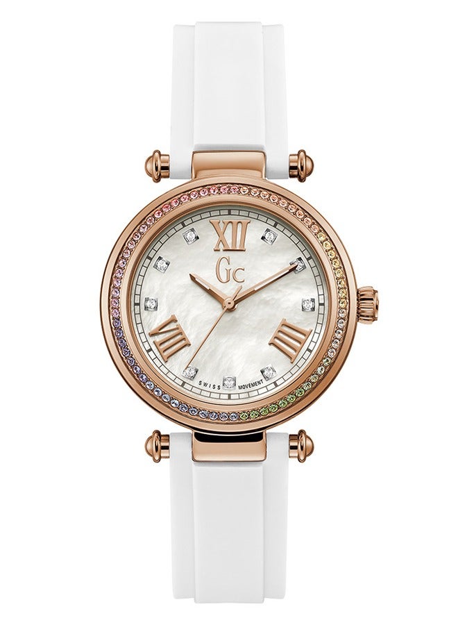 Gc - Women's Analog Round Shape Silicone Wrist Watch Y46009L1MF - 36.5 Mm - Image 1