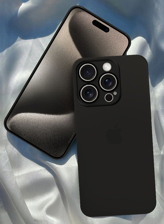مارجون (for iPhone 15 Pro Max) Case Cover Air Skin Series Back Cover Sturdy Durable Thin Case Drop Protection Cover Transparent Dark Black - Image 1
