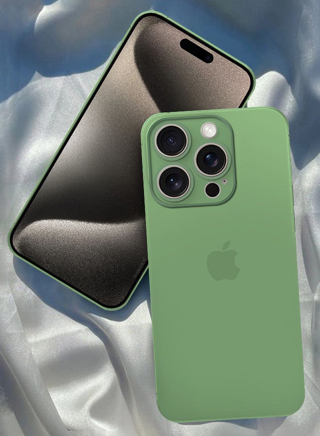 MARGOUN (for iPhone 15 Pro Max) Case Cover Air Skin Series Back Cover Sturdy Durable Thin Case Drop Protection Cover Transparent Green - Image 1