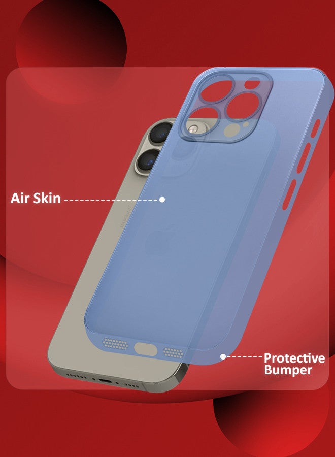 MARGOUN (for iPhone 15 Pro Max) Case Cover Air Skin Series Back Cover Sturdy Durable Thin Case Drop Protection Cover Transparent Blue - Image 3