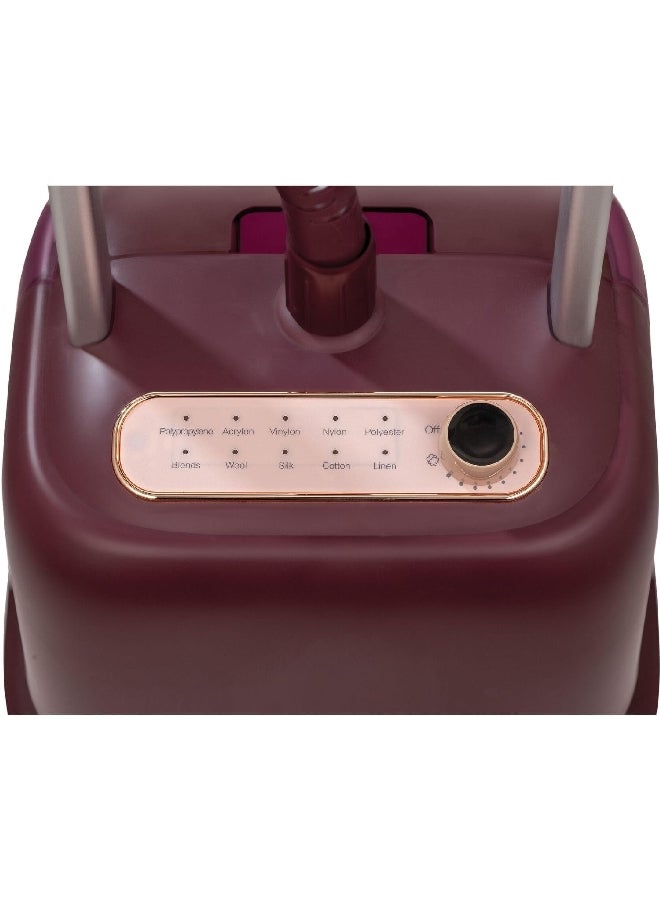 BLACK+DECKER - 2400W Twin Pole Vertical Garment Steamer 2 L 2400 W GSTD2450-B5 Burgundy/White - Image 1
