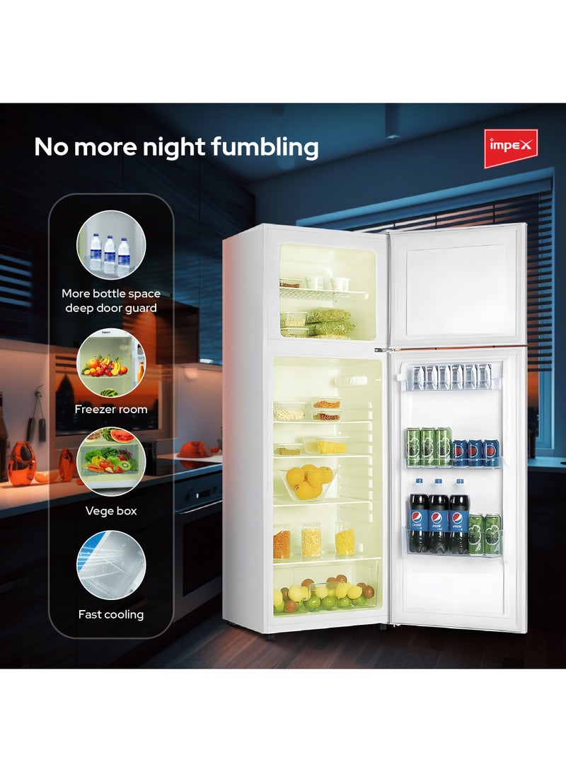 Impex Direct Cool Double Door Refrigerator Fast Cooling Fridge Freezer Energy Efficient And Silent Operation 355L 100 W IRF 290 White - Image 3