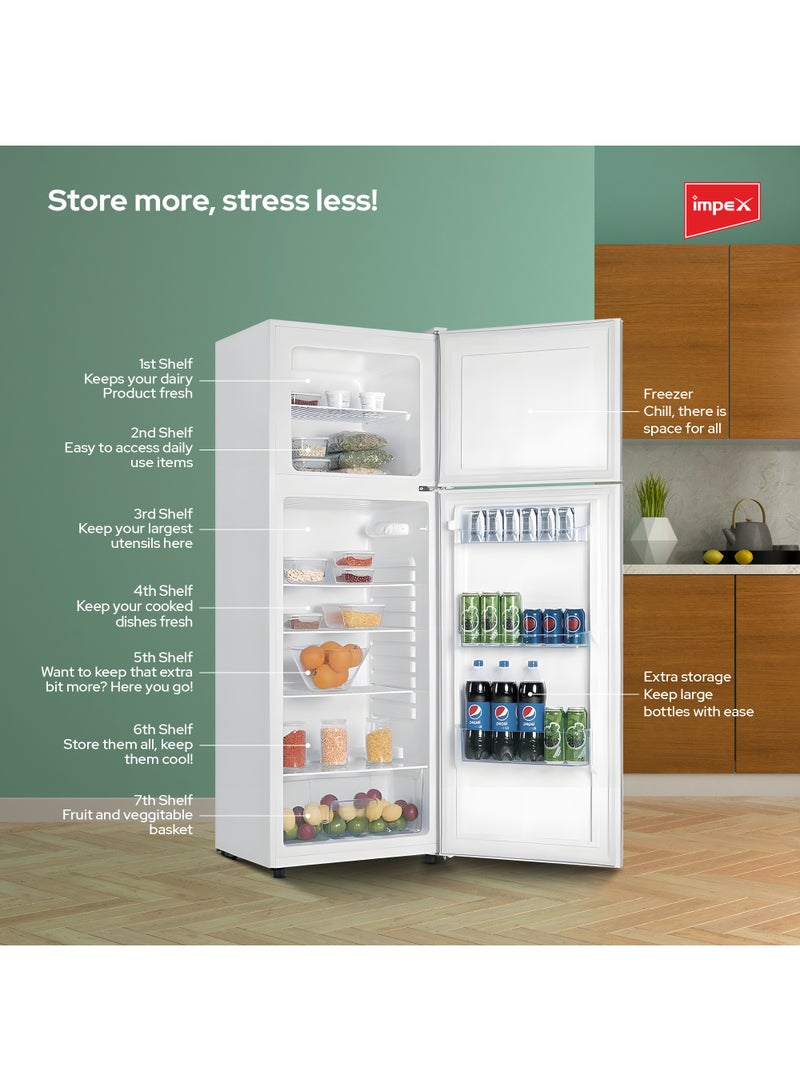 Impex Direct Cool Double Door Refrigerator Fast Cooling Fridge Freezer Energy Efficient And Silent Operation 355L 100 W IRF 290 White - Image 4