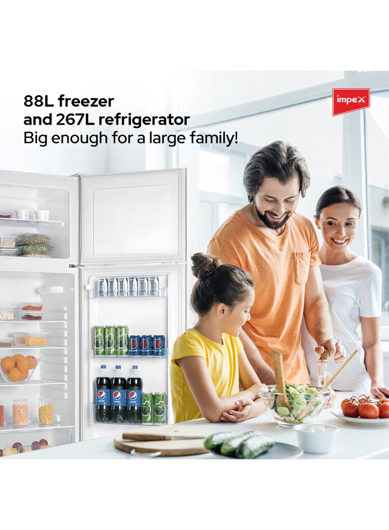 Impex Direct Cool Double Door Refrigerator Fast Cooling Fridge Freezer Energy Efficient And Silent Operation 355L 100 W IRF 290 White - Image 5