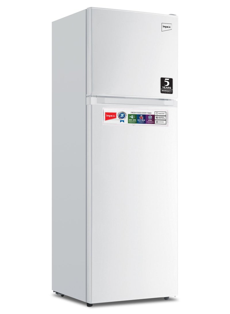 Impex Direct Cool Double Door Refrigerator Fast Cooling Fridge Freezer Energy Efficient And Silent Operation 355L 100 W IRF 290 White - Image 1