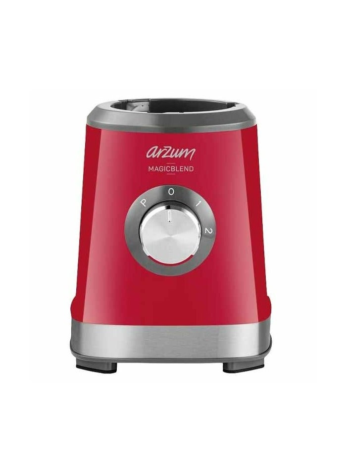 Arzum Magic Blend Jug Blender Motor Power Stainless Steel Ice-Crushing Jar 500 W AR1159 Red  - Image 2