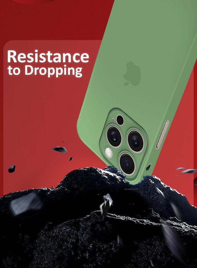 MARGOUN (for iPhone 15 Pro Max) 3 Pack Case Cover and 2 Screen Protectors Air Skin Series Back Cover Sturdy Durable Thin Case Drop Protection Cover Transparent Green - Image 4