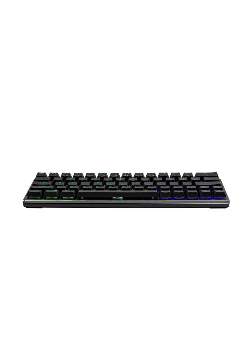 COOLER MASTER - SK620 60% Space Gray Mechanical Low Profile Gaming Keyboard, Linear Red Switches, Customizable RGB, Ergonomic Design, USB-C Connectivity, Mac/Windows, QWERTY (SK-620-GKTR1-US) - Image 1