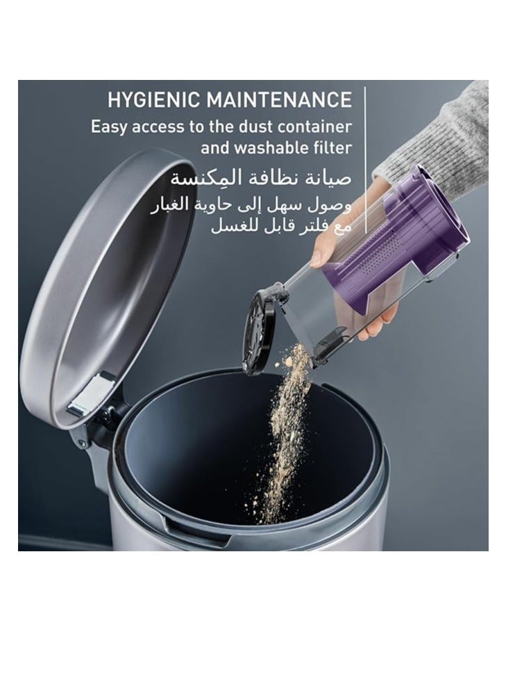 Tefal Handstick Vacuum Cleaner | X-PERT 7.60 | 140 W Cordless Vacuum Cleaner | Powerful | Ultra-Lightweight | Long-Lasting Battery 5.3 L 140 W TY6A35HO ‎Grey & Purple  - Image 5