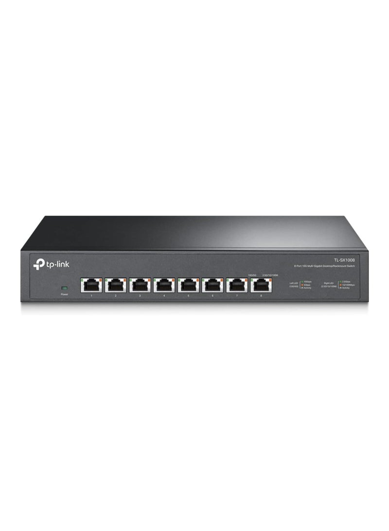 TP-LINK TL-SX1008 | 8 Port 10G/Multi-Gig Unmanaged Ethernet Switch | Desktop/Rackmount | Plug & Play | Sturdy Metal Casing | Speed Auto-Negotiation Black  - Image 1
