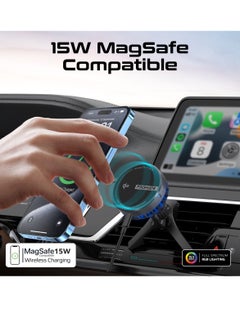 PROMATE Qi2-certified Wireless Car Charger, Ultra-Fast MagSafe Car Charger with Semiconductor Refrigeration Cooling, 15W Output, Versatile Mounting Options, FOD Safety,360 Degree Rotation,MagChill-Qi2 Black  - Image 2