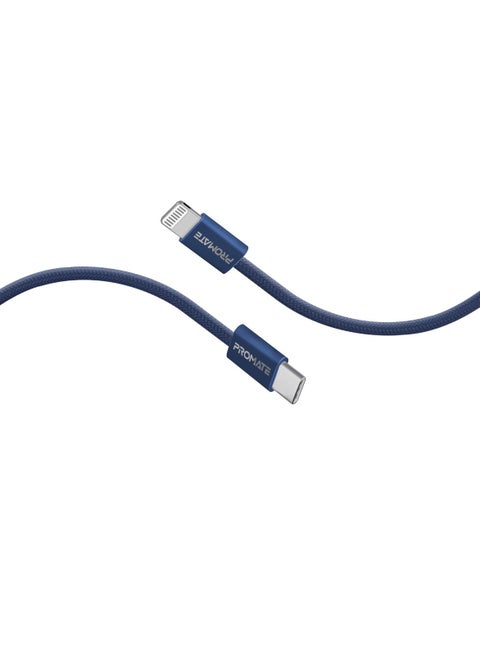 USB-C™ to Lightning Cable, Ultra-Fast 27W Power Fast Charging Cable 480Mbps Data Sync,Super-Slim Connector,120cm Anti-Tangle Nylon Braided Cord for Smartphones and Tablets, EcoLine-Ci120 Navy