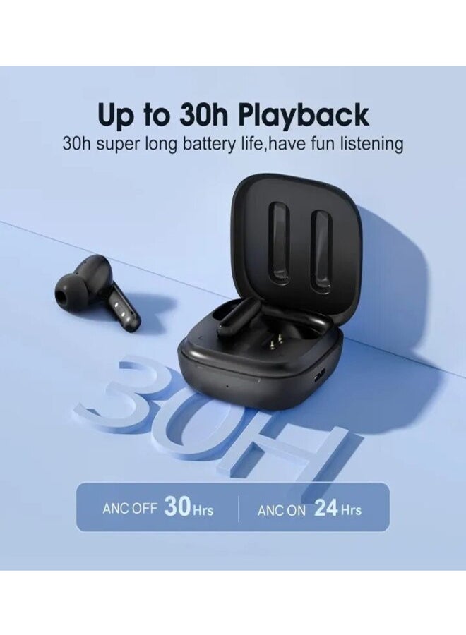 QCY T13 ANC Bluetooth Earphones, Active Noise Cancelling Wireless Earbuds, Gaming In Ear Earphones, 4 Mics Clear Calls, 7H Music Time Black  - Image 4
