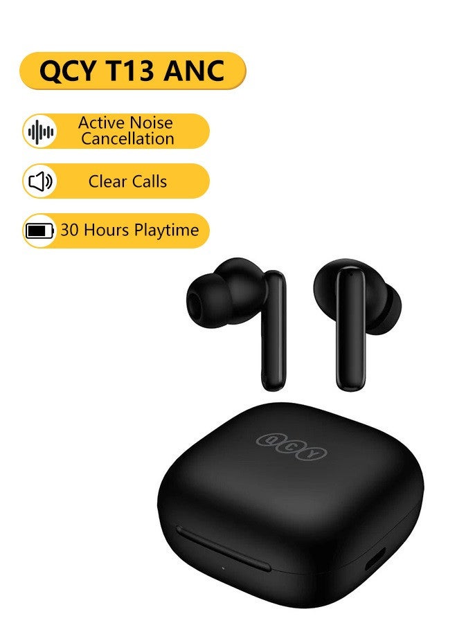 T13 ANC Bluetooth Earphones, Active Noise Cancelling Wireless Earbuds, Gaming In Ear Earphones, 4 Mics Clear Calls, 7H Music Time Black - pnsku/N70095702V/45/_/1741336408/522a518b-611b-4b4a-8f1f-5f2d041a2744