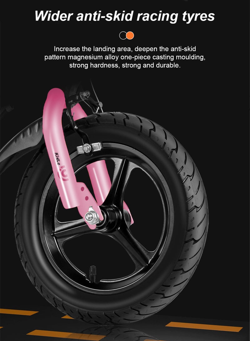 Kidle - Children's High Carbon Steel Bicycle Spoked Wheels Flashing Hummer Assist Wheels With Pillion Headlight 12-18Inch Bike Suitable For Babies Over 2-12 Years Old Riding Adventures（Pink） 12inchinch - Image 1