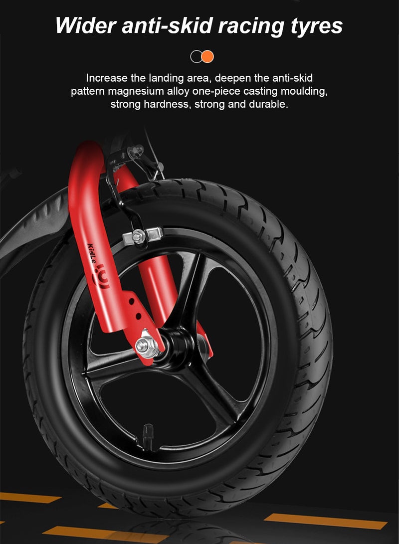 Kidle - Children's High Carbon Steel Bicycle Spoked Wheels Flashing Hummer Assist Wheels With Pillion Headlight 12-18Inch Bike Suitable For Babies Over 2-12 Years Old Riding Adventures（Red） 16inchinch - Image 1