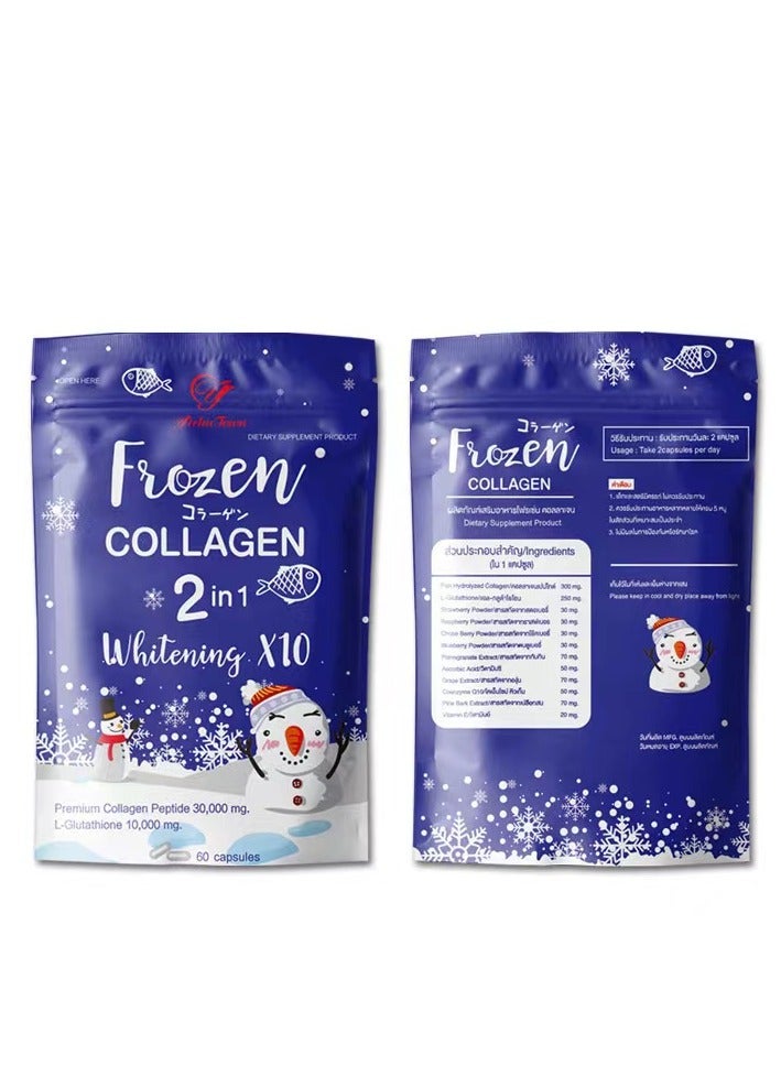 Gluta Frozen Frozen Collagen 2in1whitening 10X Premium Collagen Peptide30000 Mg L-Glutathione 10000 Mg 60 Capsule - Image 2